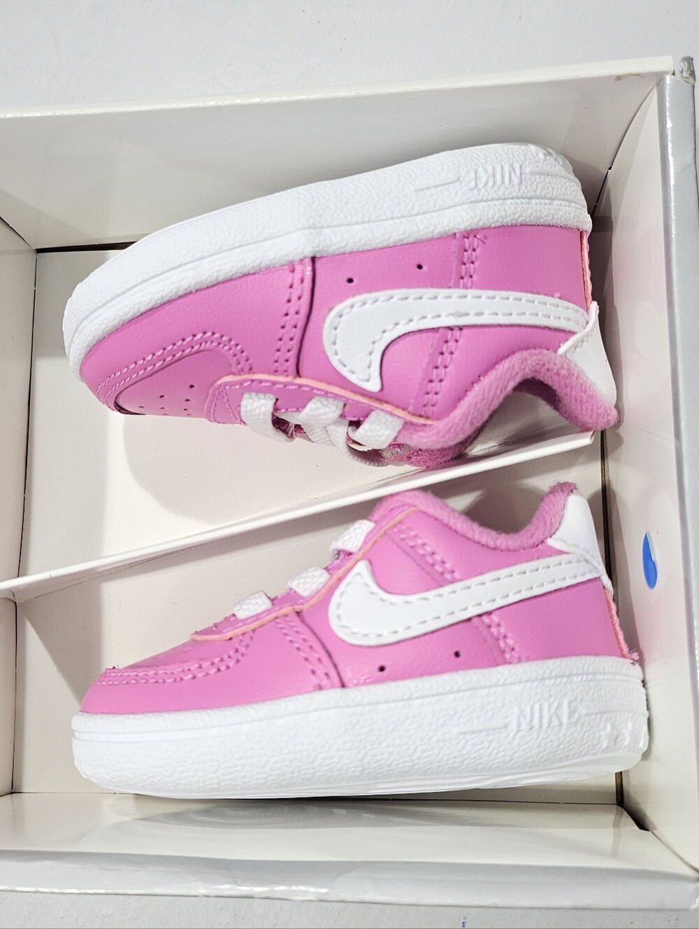 NIKE FORCE 1 CRIB SHOES PLAYFUL PINK/WHITE ROSE INFANT BAVY SIZE 1C - Picture 5 of 11